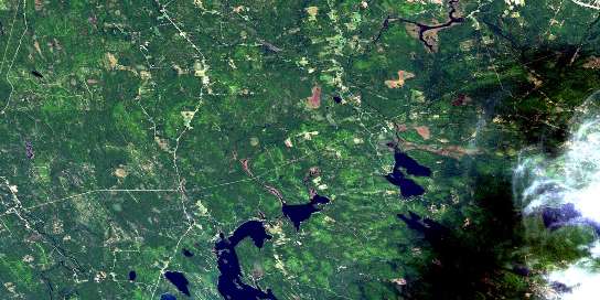 Fosterville Satellite Map 021G13 at 1:50,000 scale - National Topographic System of Canada (NTS) - Orthophoto
