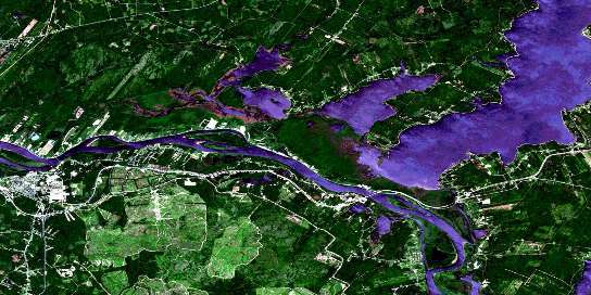 Grand Lake Satellite Map 021G16 at 1:50,000 scale - National Topographic System of Canada (NTS) - Orthophoto