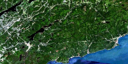 Loch Lomond Satellite Map 021H05 at 1:50,000 scale - National Topographic System of Canada (NTS) - Orthophoto