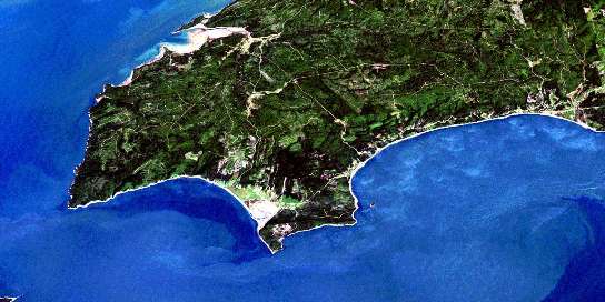 Cape Chignecto Satellite Map 021H07 at 1:50,000 scale - National Topographic System of Canada (NTS) - Orthophoto