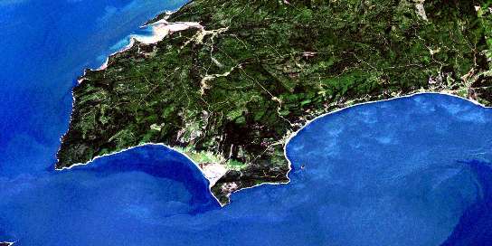 Cape Chignecto Satellite Map 021H07 at 1:50,000 scale - National Topographic System of Canada (NTS) - Orthophoto
