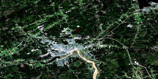 Moncton Satellite Map 021I02 at 1:50,000 scale - National Topographic System of Canada (NTS) - Orthophoto