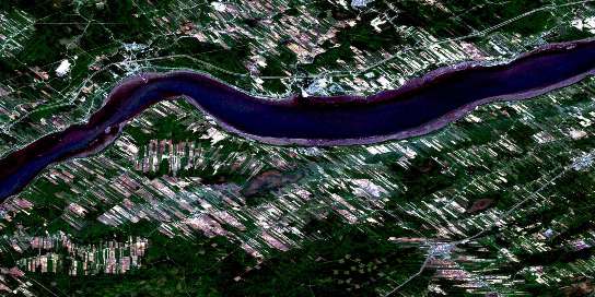 Portneuf Satellite Map 021L12 at 1:50,000 scale - National Topographic System of Canada (NTS) - Orthophoto