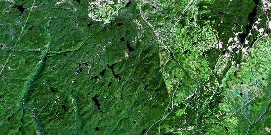 Lac Sautauriski Satellite Map 021M06 at 1:50,000 scale - National Topographic System of Canada (NTS) - Orthophoto