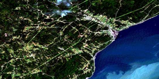 La Malbaie Satellite Map 021M09 at 1:50,000 scale - National Topographic System of Canada (NTS) - Orthophoto