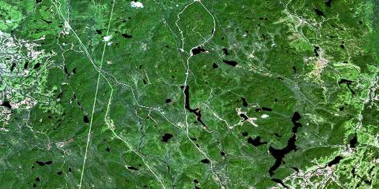 Lac Pikauba Satellite Map 021M14 at 1:50,000 scale - National Topographic System of Canada (NTS) - Orthophoto