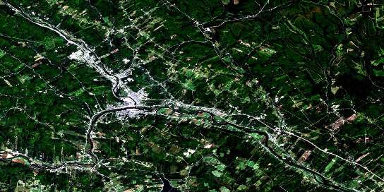 Edmundston Satellite Map 021N08 at 1:50,000 scale - National Topographic System of Canada (NTS) - Orthophoto