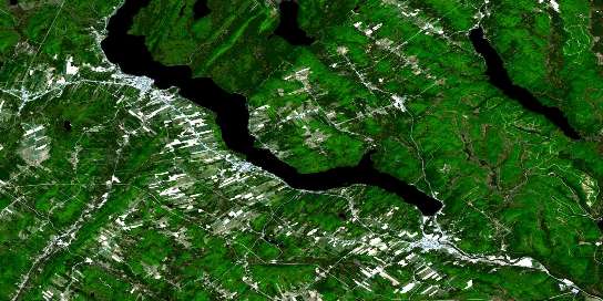 Cabano Satellite Map 021N10 at 1:50,000 scale - National Topographic System of Canada (NTS) - Orthophoto