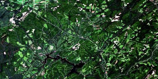 Sisson Branch Reservoir Satellite Map 021O06 at 1:50,000 scale - National Topographic System of Canada (NTS) - Orthophoto