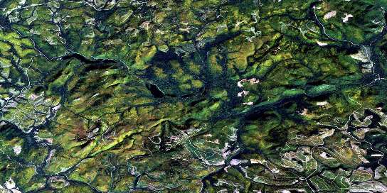 Nepisiguit Lakes Satellite Map 021O07 at 1:50,000 scale - National Topographic System of Canada (NTS) - Orthophoto