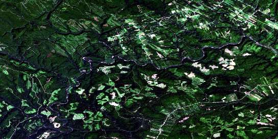 Menneval Satellite Map 021O14 at 1:50,000 scale - National Topographic System of Canada (NTS) - Orthophoto