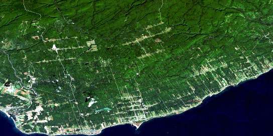 New Carlisle Satellite Map 022A03 at 1:50,000 scale - National Topographic System of Canada (NTS) - Orthophoto