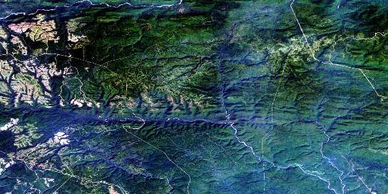 Grande Riviere Nord Satellite Map 022A10 at 1:50,000 scale - National Topographic System of Canada (NTS) - Orthophoto