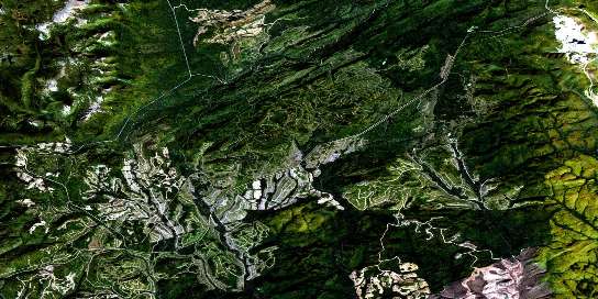 Lac Madeleine Satellite Map 022A13 at 1:50,000 scale - National Topographic System of Canada (NTS) - Orthophoto