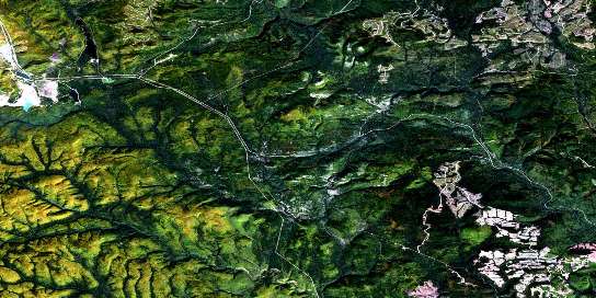 Lac York Satellite Map 022A14 at 1:50,000 scale - National Topographic System of Canada (NTS) - Orthophoto