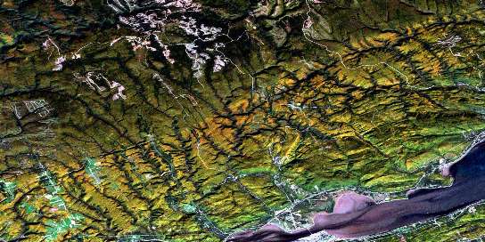 Oak-Bay Satellite Map 022B02 at 1:50,000 scale - National Topographic System of Canada (NTS) - Orthophoto