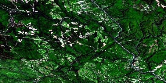 Milnikek Satellite Map 022B03 at 1:50,000 scale - National Topographic System of Canada (NTS) - Orthophoto