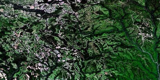 Ruisseau Jerome Satellite Map 022B07 at 1:50,000 scale - National Topographic System of Canada (NTS) - Orthophoto