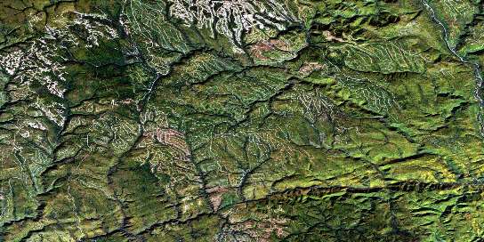 Riviere Angers Satellite Map 022B08 at 1:50,000 scale - National Topographic System of Canada (NTS) - Orthophoto