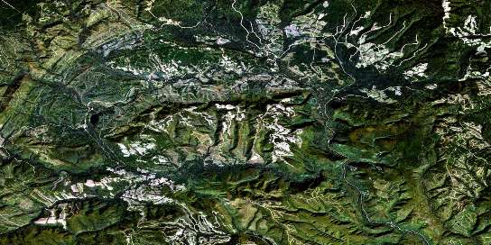 Monts Berry Satellite Map 022B09 at 1:50,000 scale - National Topographic System of Canada (NTS) - Orthophoto