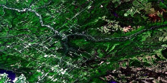 St-Jean-Baptiste-Vianney Satellite Map 022B11 at 1:50,000 scale - National Topographic System of Canada (NTS) - Orthophoto