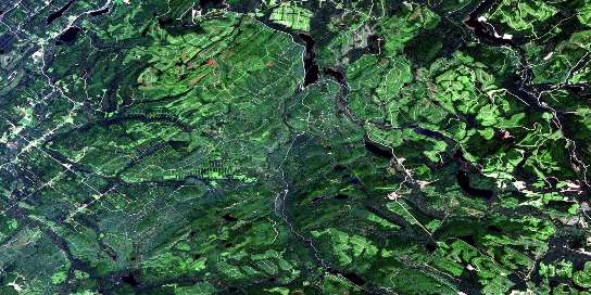 Lac Prime Satellite Map 022C01 at 1:50,000 scale - National Topographic System of Canada (NTS) - Orthophoto