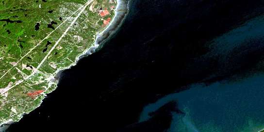 Air photo: Les Escoumins Satellite Image map 022C06 at 1:50,000 Scale
