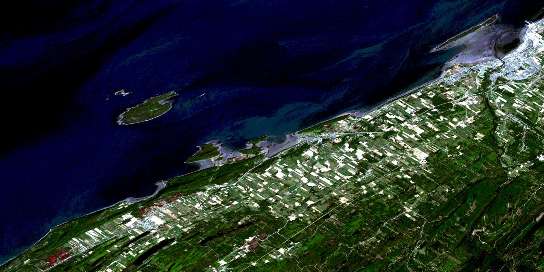 Rimouski Satellite Map 022C07 at 1:50,000 scale - National Topographic System of Canada (NTS) - Orthophoto