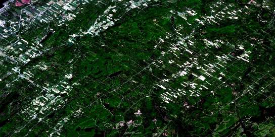 Sainte-Blandine Satellite Map 022C08 at 1:50,000 scale - National Topographic System of Canada (NTS) - Orthophoto