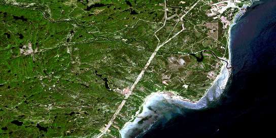 Saint-Paul-Du-Nord Satellite Map 022C11 at 1:50,000 scale - National Topographic System of Canada (NTS) - Orthophoto