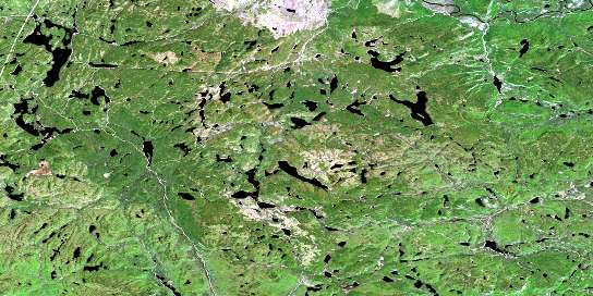 Lac Larrey Satellite Map 022C12 at 1:50,000 scale - National Topographic System of Canada (NTS) - Orthophoto