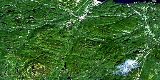 L'Anse-St-Jean Satellite Map 022D01 at 1:50,000 scale - National Topographic System of Canada (NTS) - Orthophoto