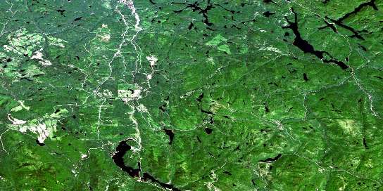 Ferland Satellite Map 022D02 at 1:50,000 scale - National Topographic System of Canada (NTS) - Orthophoto