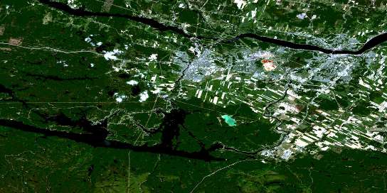 Jonquiere-Chicoutimi Satellite Map 022D06 at 1:50,000 scale - National Topographic System of Canada (NTS) - Orthophoto