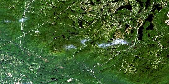 Lac Jalobert Satellite Map 022D10 at 1:50,000 scale - National Topographic System of Canada (NTS) - Orthophoto