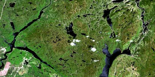 Lac Vermont Satellite Map 022D14 at 1:50,000 scale - National Topographic System of Canada (NTS) - Orthophoto