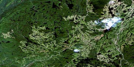 Lac Moncouche Satellite Map 022D15 at 1:50,000 scale - National Topographic System of Canada (NTS) - Orthophoto