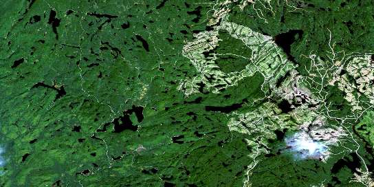 Lac Maria-Chapdelaine Satellite Map 022E02 at 1:50,000 scale - National Topographic System of Canada (NTS) - Orthophoto