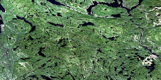 Lac Riverin Satellite Map 022E08 at 1:50,000 scale - National Topographic System of Canada (NTS) - Orthophoto