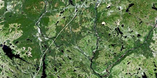 Lac D'Ailleboust Satellite Map 022E11 at 1:50,000 scale - National Topographic System of Canada (NTS) - Orthophoto