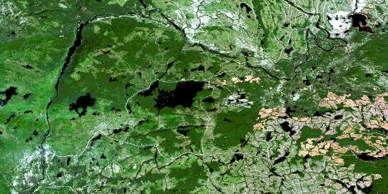 Lac A Paul Satellite Map 022E15 at 1:50,000 scale - National Topographic System of Canada (NTS) - Orthophoto