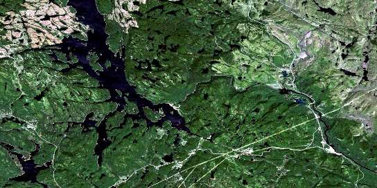 Labrieville Satellite Map 022F05 at 1:50,000 scale - National Topographic System of Canada (NTS) - Orthophoto