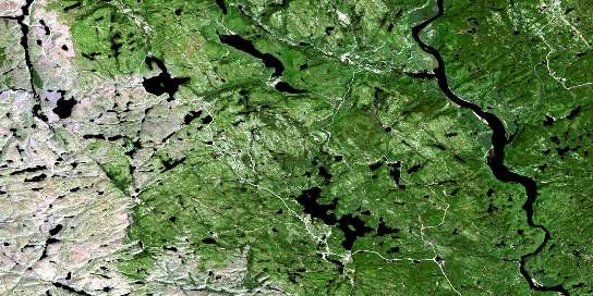 Lac Au Loup Marin Satellite Map 022F07 at 1:50,000 scale - National Topographic System of Canada (NTS) - Orthophoto