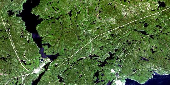 Lac Castelnau Satellite Map 022F08 at 1:50,000 scale - National Topographic System of Canada (NTS) - Orthophoto