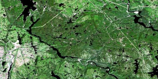 Lac Varin Satellite Map 022F10 at 1:50,000 scale - National Topographic System of Canada (NTS) - Orthophoto