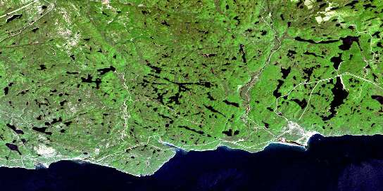 Air photo: Godbout Satellite Image map 022G05 at 1:50,000 Scale
