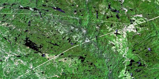 Lac Dionne Satellite Map 022G12 at 1:50,000 scale - National Topographic System of Canada (NTS) - Orthophoto