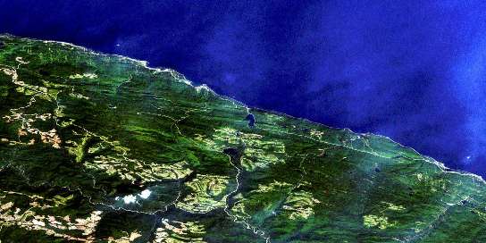 Cloridorme Satellite Map 022H02 at 1:50,000 scale - National Topographic System of Canada (NTS) - Orthophoto