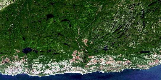 Riviere-Au-Tonnerre Satellite Map 022I07 at 1:50,000 scale - National Topographic System of Canada (NTS) - Orthophoto