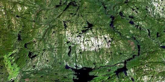 Lac Brezel Satellite Map 022I11 at 1:50,000 scale - National Topographic System of Canada (NTS) - Orthophoto